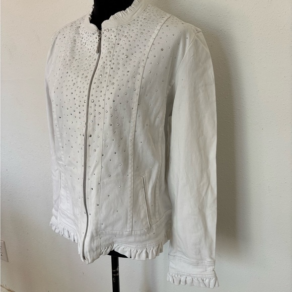 Christine Alexander White Jacket with Silver rhinestones - Picture 8 of 11